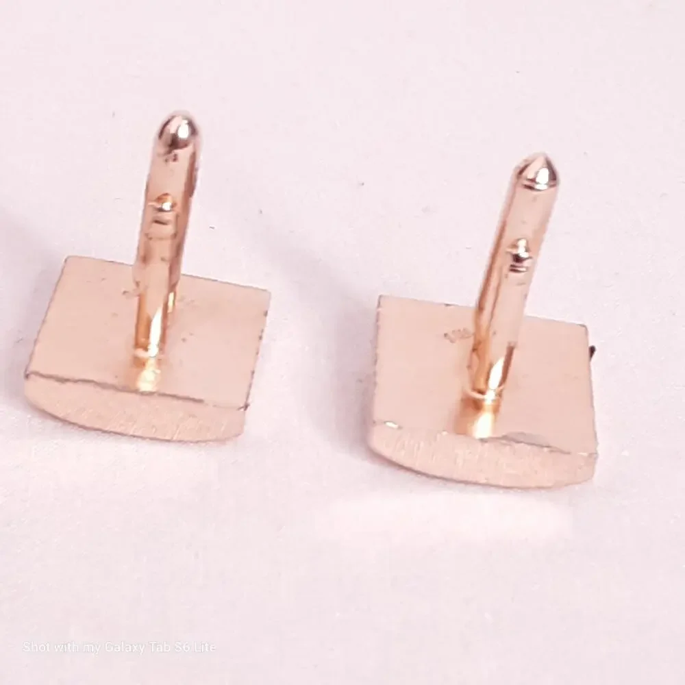 💎Swank Trojans Cuff Links 3D Head On Mother Of Pearl Base In Gold Tone Frame